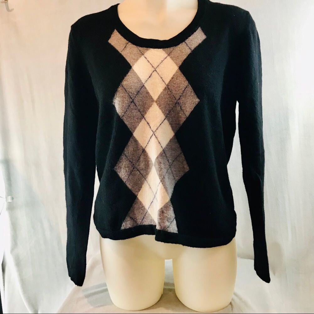 TWEEDS 100% Merino Wool pullover crew neck sweater navy blue gray extra large